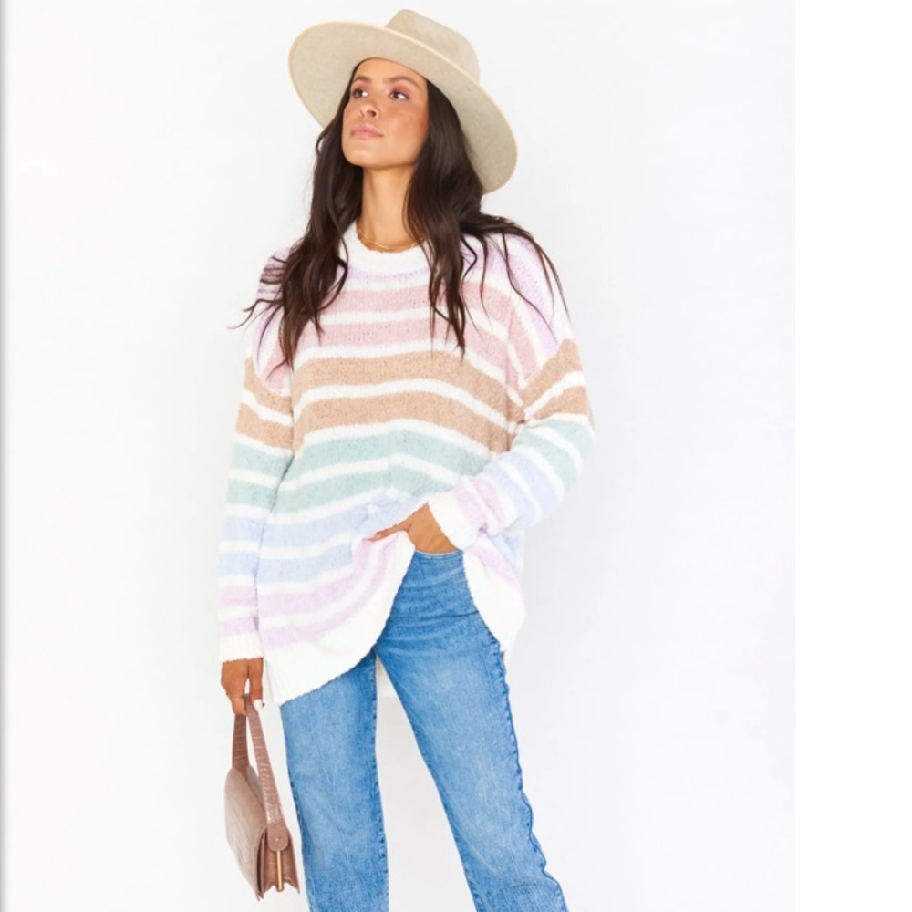 Show Me Your Mumu Flurry Sweater in color Powder Strip Knit